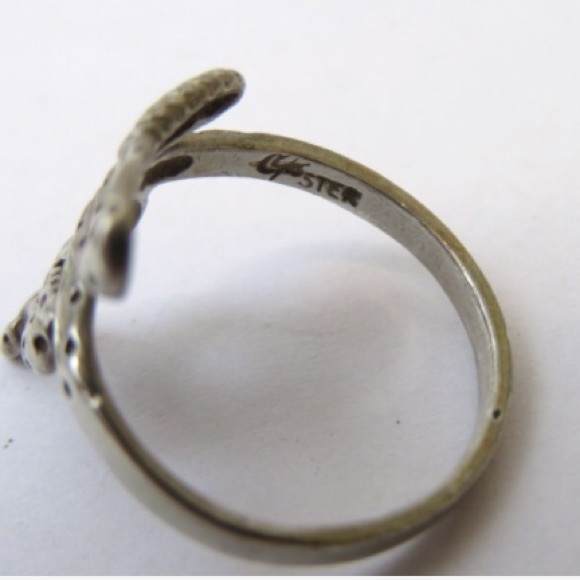 Sterling Silver Textured Rattle Snake Ring - Picture 4 of 5